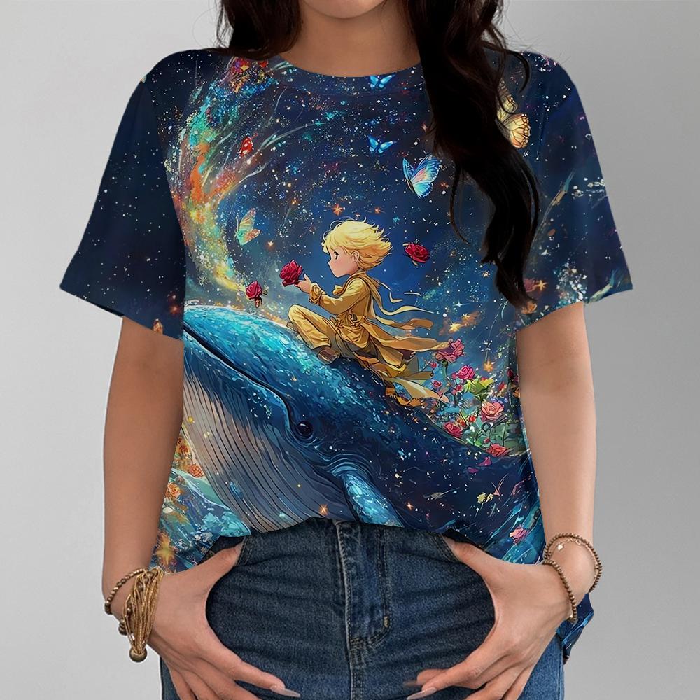 Women's T-shirt Casual Fashionable And Comfortable Deep Blue Short Sleeve