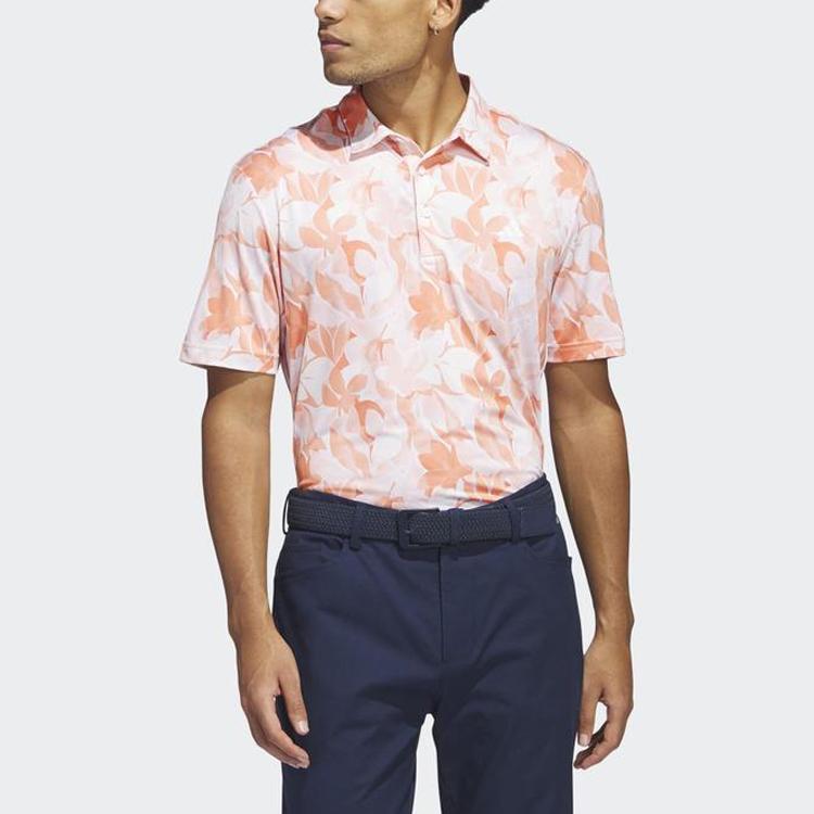Adidas Floral Golf Polo Shirt Men Tops Coral HY5372