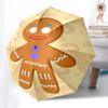 Parapluie de voyage sur le thème du bonhomme en pain d'épice, 8 baleines, ouverture et fermeture automatiques, design pliable portable, parapluie compact et élégant adapté