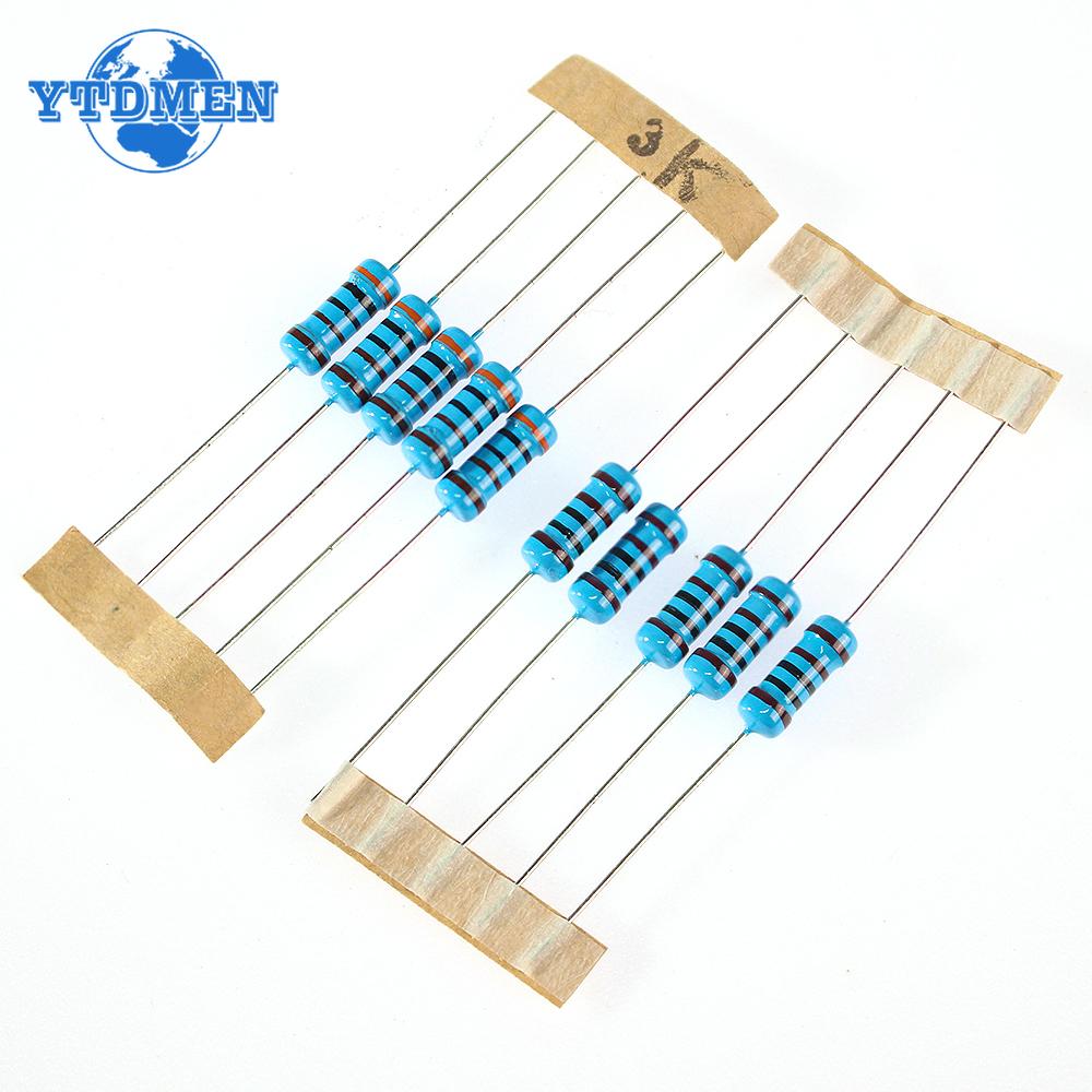 650pcs 130Values 1W 2W Metal Film Resistor Assorted Kit 1% 1R~3M Ohm Resistors Assortment Kits Sample Pack , with Box
