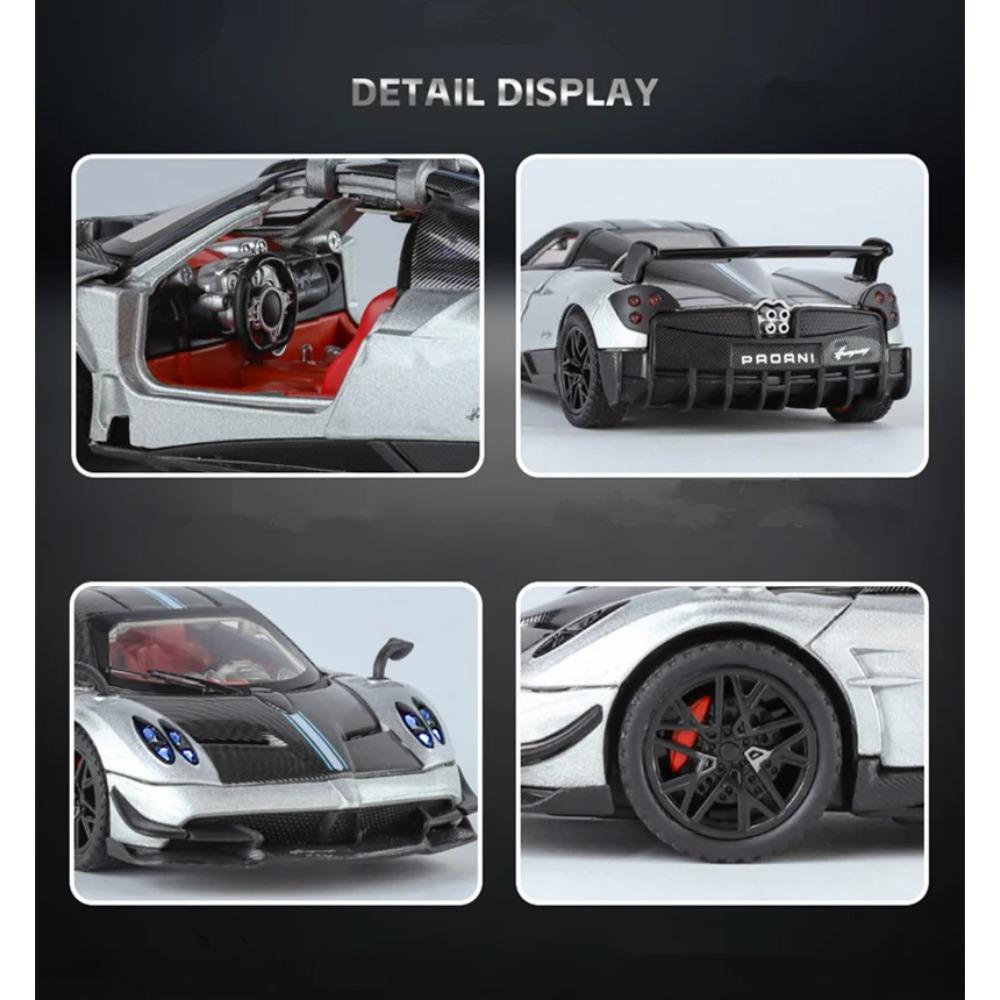1/32 Pagani Huayra BC Alloy Sports Model Diecast Metal Racing Car Vehicles Model Simulation Sound Light Collection Kids Toy Gift