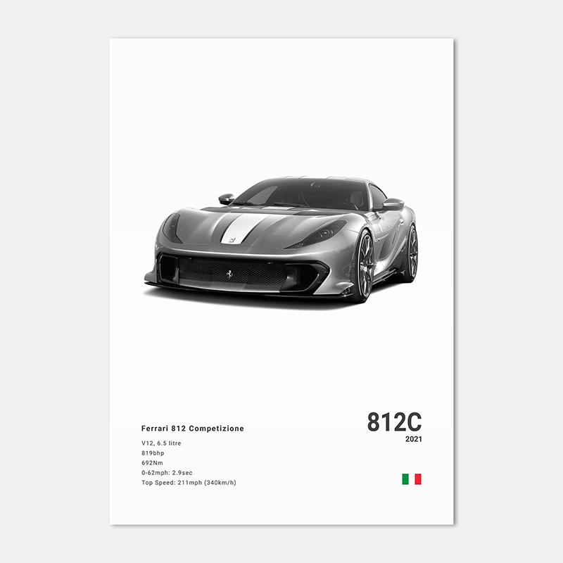 Famous Cars 812 458 296 Canvas Wall Art Print Poster 599XX SP3 F8 Decoration Mural Modern Home Decor Birthday Gift Unframed