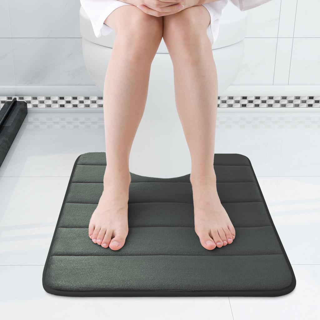 U-Shaped Bath Toilet Mat Anti-slip Memory Foam Rug Soft Comfortable Absorbent Bathroom Shower Mats for Bath Toilet Floor Rug