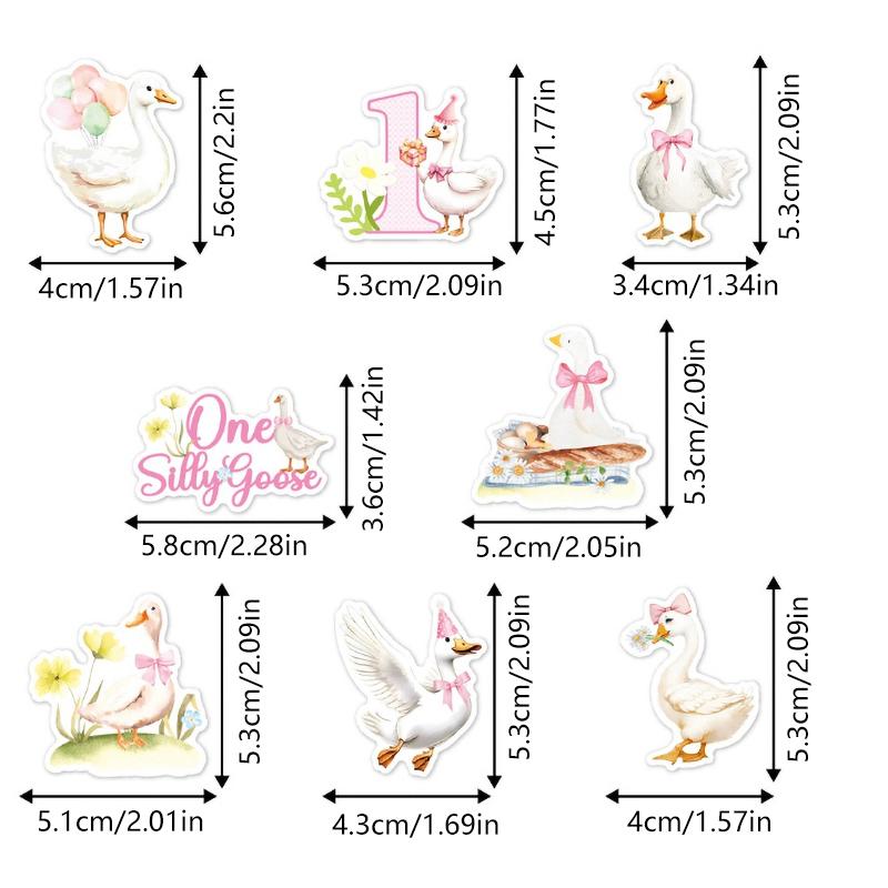 White Swan Birthday Decoration Banner Whirlpool Hanging Decoration Paper Cup Cake Top Decoration Party Decoration Supplies