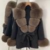 Imitation Fox Fur Lace Up Fashionable Double-sided Cashmere Coat 2026 Winter Warm Thicken High Quality Synthetic Fur Jacket