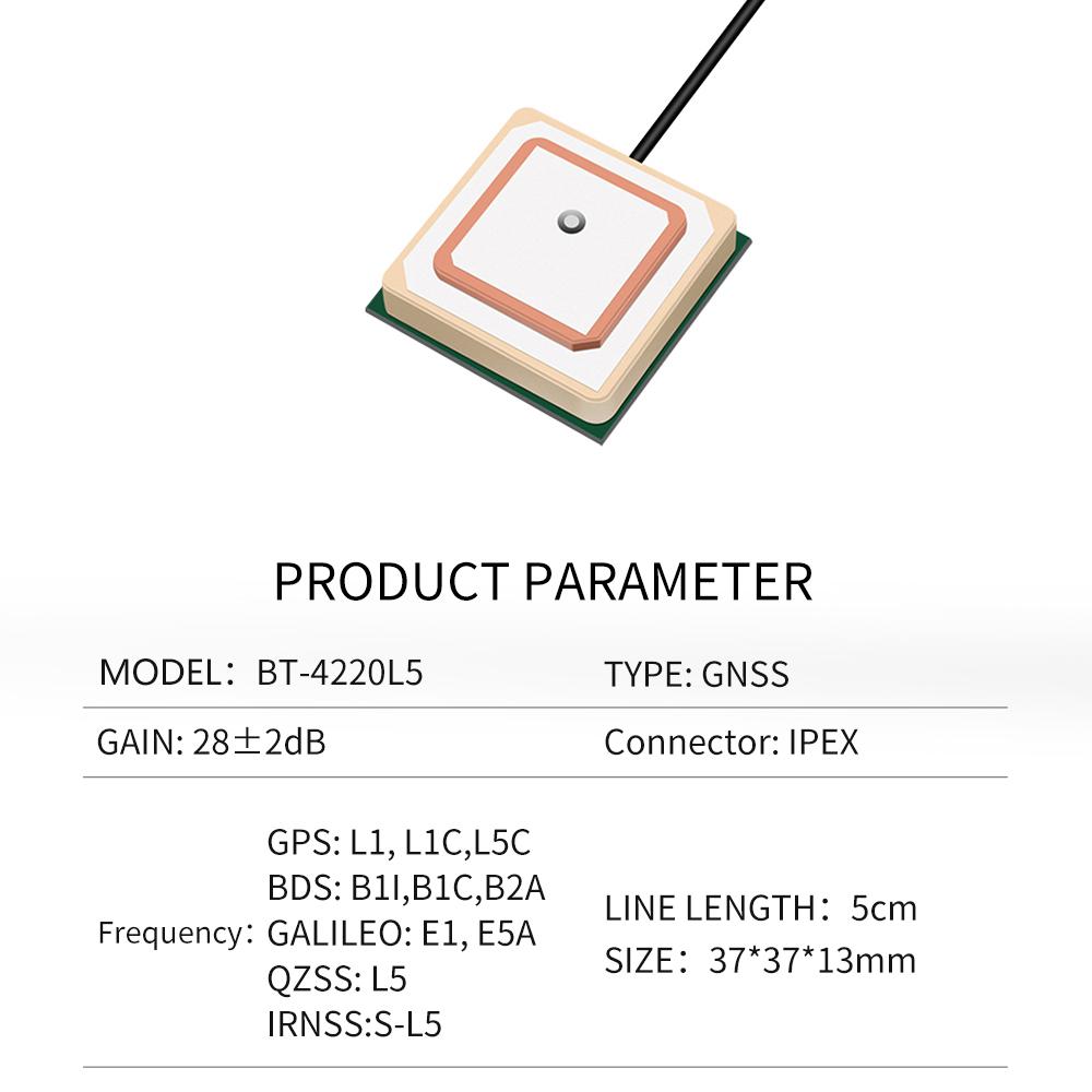 Beitian GNSS antenna GPS Beidou small size built-in dual-frequency L1+L5 ceramic high-gain navigation BT-3220