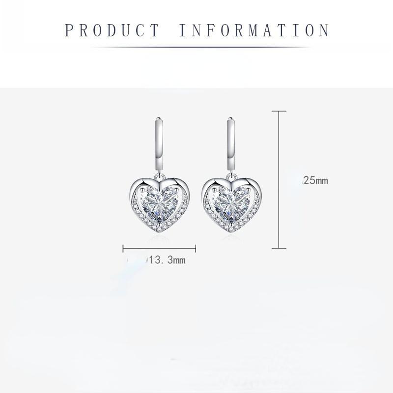 BELLA BOX Love Ear Buckle Yellow Diamond Earrings Female New White Copper Earrings Party Accessories