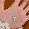 Pearl Sterling Silver Necklace - Elegant Light Luxury Design for Women