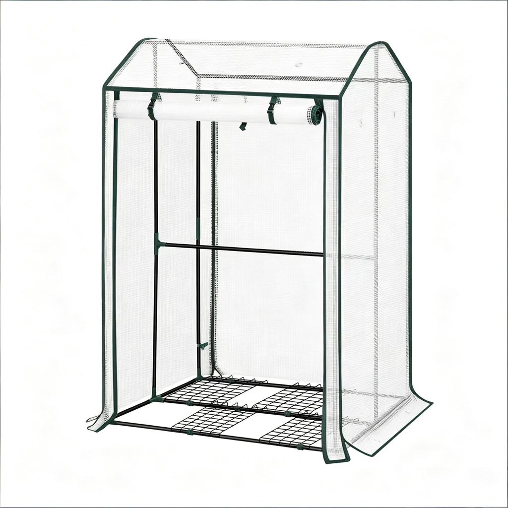 Durable Greenhouse, Plant Winter Tent with Roll-up Front Zipper Door, for Balcony, Patio, Garden