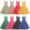 Rochie Swing Barbie Retro cu Buline, Stil Sexy cu Bretele și Piept Înfășurat