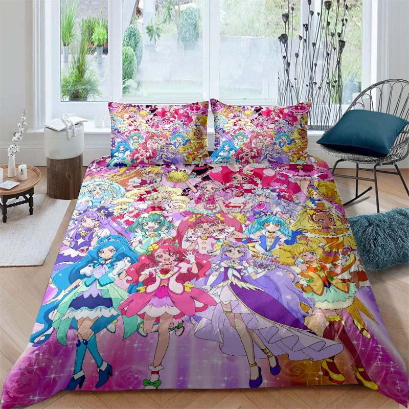 2026 New Pretty Cure Themed Duvet Covers and Pillowcases – Perfect for Single, Double, Queen, and King Beds – Holiday Gifts