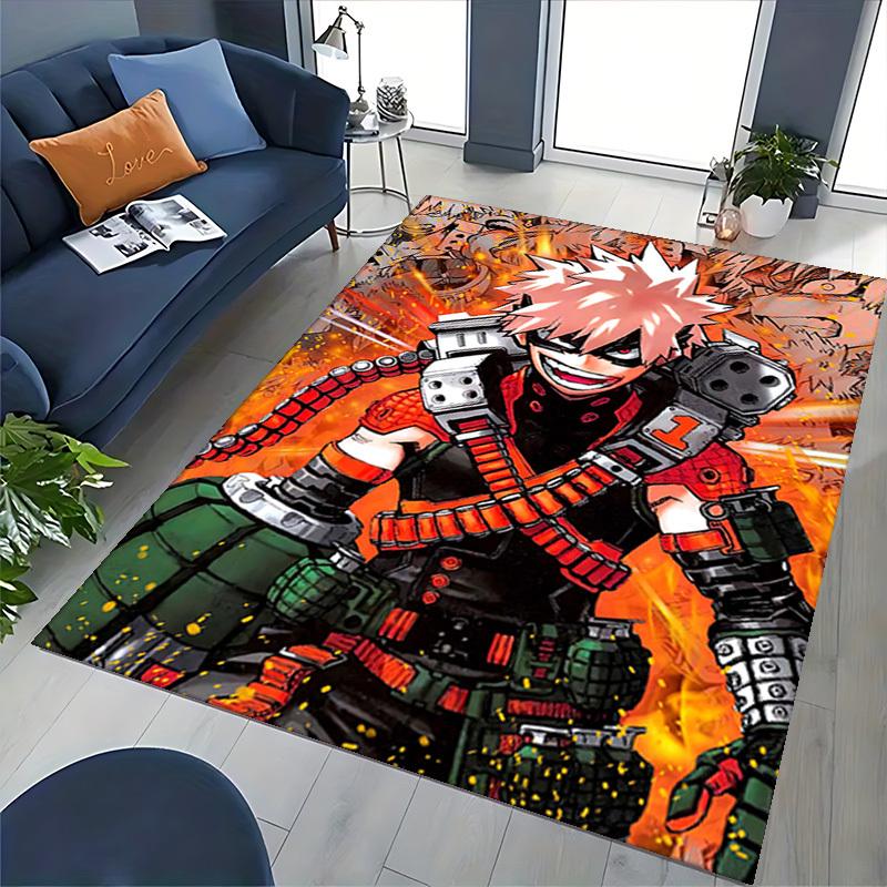 1 Stück Boku no Hero Academia Bakugo Katsuki Anime Cartoon Design Bürostuhlmatte Rutschfeste Teppich für Heimdekoration, Wohnzimmer, Schlafzimmer, Spielzimmer, Geburts