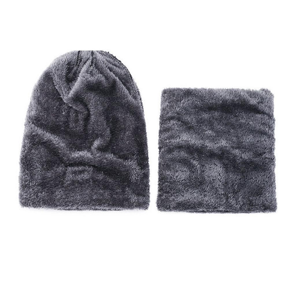 2 Pieces Kids Winter Warm Knitted Hat And Scarf Knit Cap Fleece Thick Knit Cap For Boys And Girls