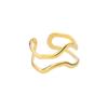 18K Gold Plated Stainless Steel Geometric Open Wide Band Unisex Ring