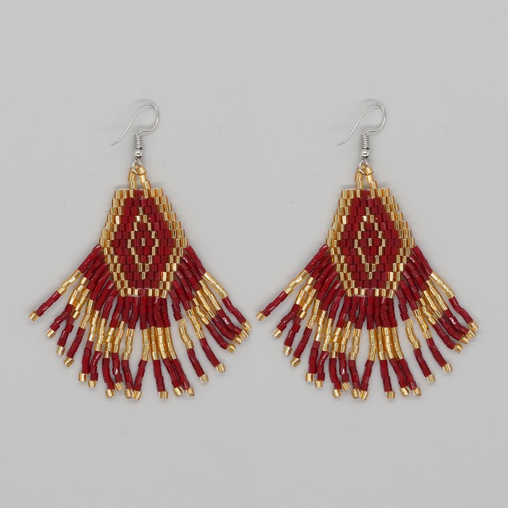 Bohemian Retro Hand-Woven Tassel Earrings