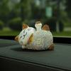 Cat Ornament Glitter Anti-scratch Polymer Clay Lovely Lying Manekineko Good Luck Decor for Car