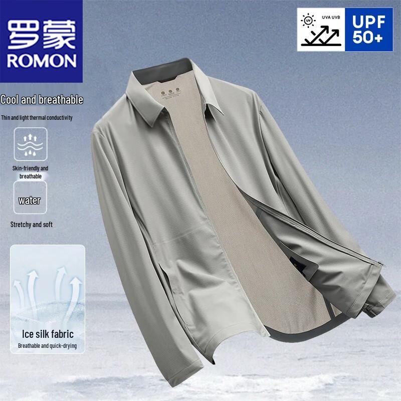 ROMON Men's Ice Silk Sun Protection Quick Dry Business Blazer Jacket