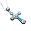 Accessories Jewelry European and American Fashion Blue Opal White Diamond Cross Pendant Necklace