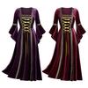 Classic Square Collar High-Waist Lightweight Medieval Cosplay Halloween Maxi Dress Costume