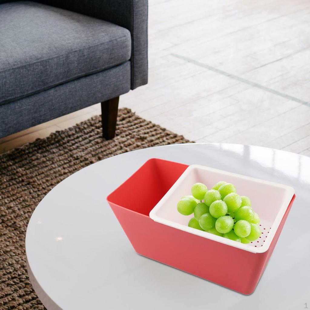 Organisateur de stockage alimentaire Double couche Boîte à snacks Amovible Moderne Fond antidérapant Créatif