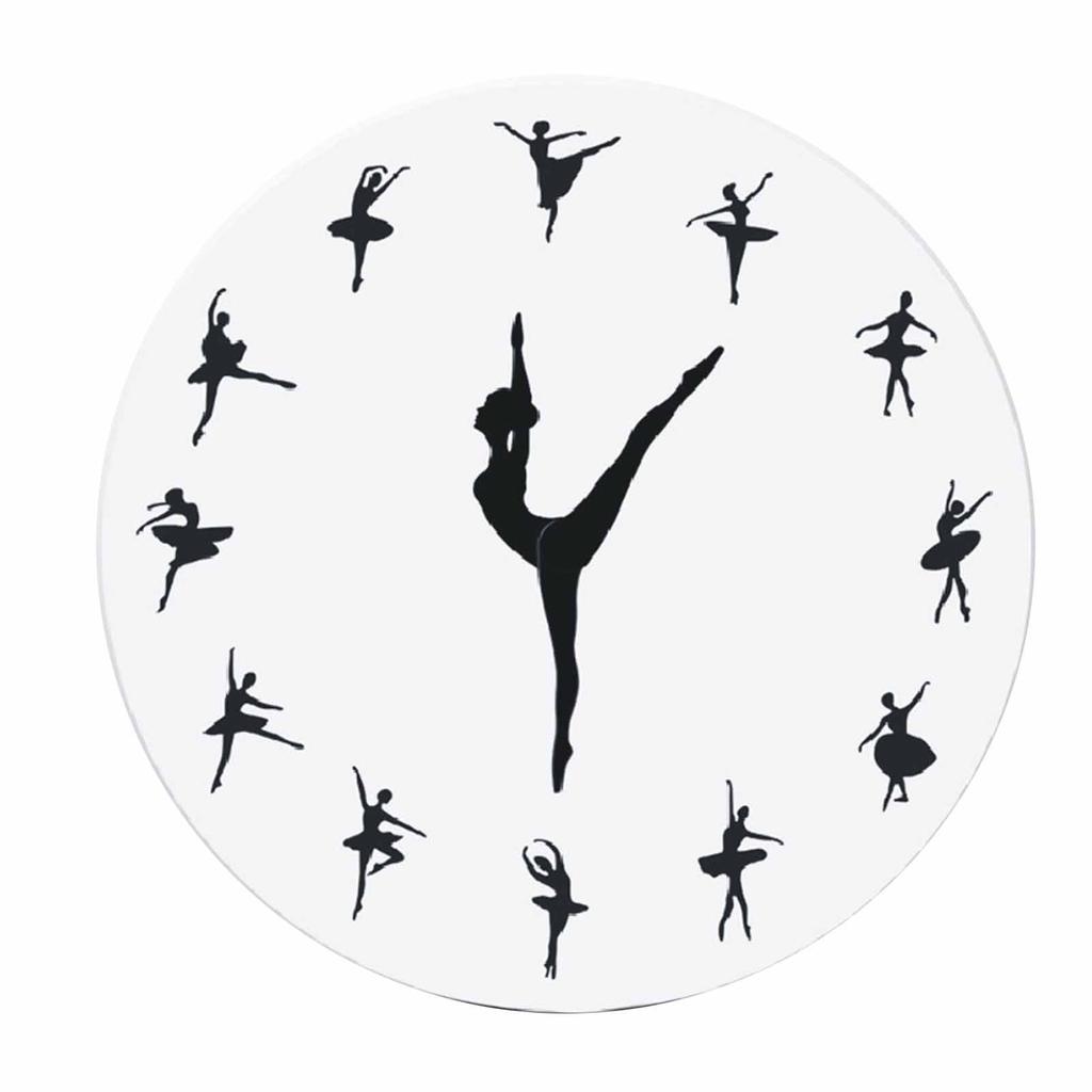 Ballerina Wanduhr Leise Acryl Ballett Tanzen Hängende Dekoration für Zuhause Wohnzimmer Schlafzimmer