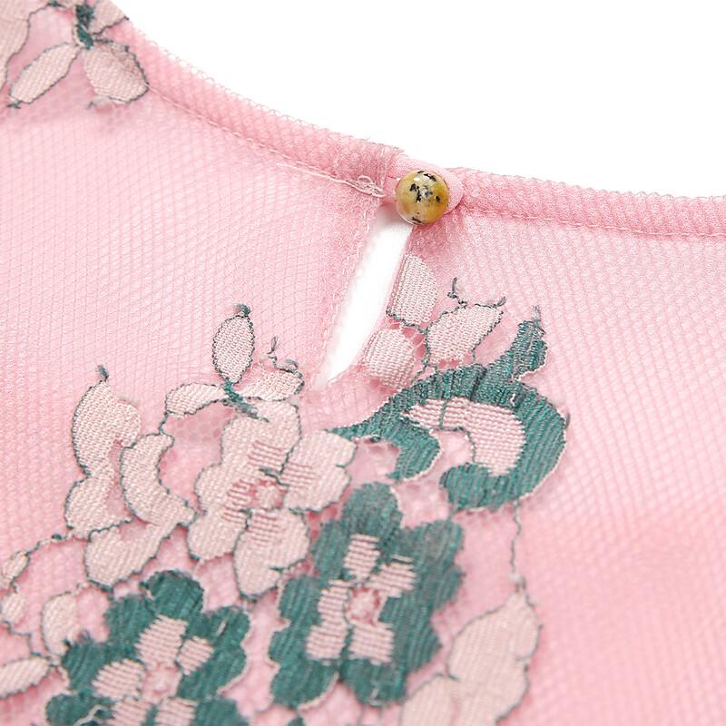 Passite Faux Two-Piece Lace T-Shirt for Middle-Aged Women