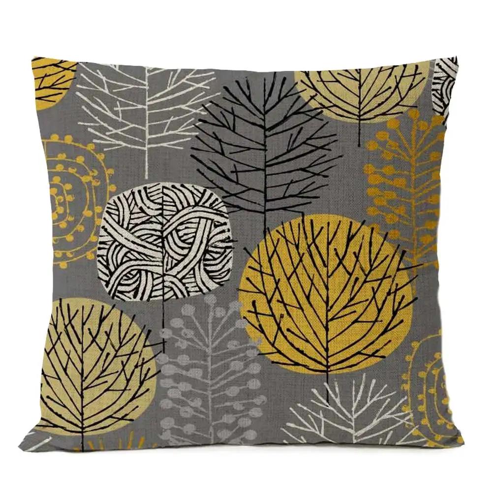 Home Decorative Throw Pillow Rustic Geometric Floral Pillow Cover Multicolor Flower Pillow Case Sofa Cushions 4545cm