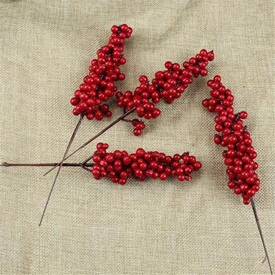 20-26cm Bouquet de Baies Rouges Artificielles Branche de Fleur de Pomme de Pin Décoration d'Arbre de Noël Décor de Fête de Mariage Fournitures Festives