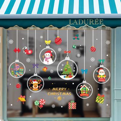 Santa Claus Snowman Elk Window Stickers Snow Static Wall Stickers Christmas Decoration Home Glass Window Stickers Decorate