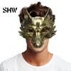 Langlebige leichte Karneval-Requisiten Schwarze Goldene Wolf Halloween-Maske, 3D PU-Schaum Mardi-Gras-Party Einzigartige Festival-Masken für Cosplay-Requisiten, Maskenball