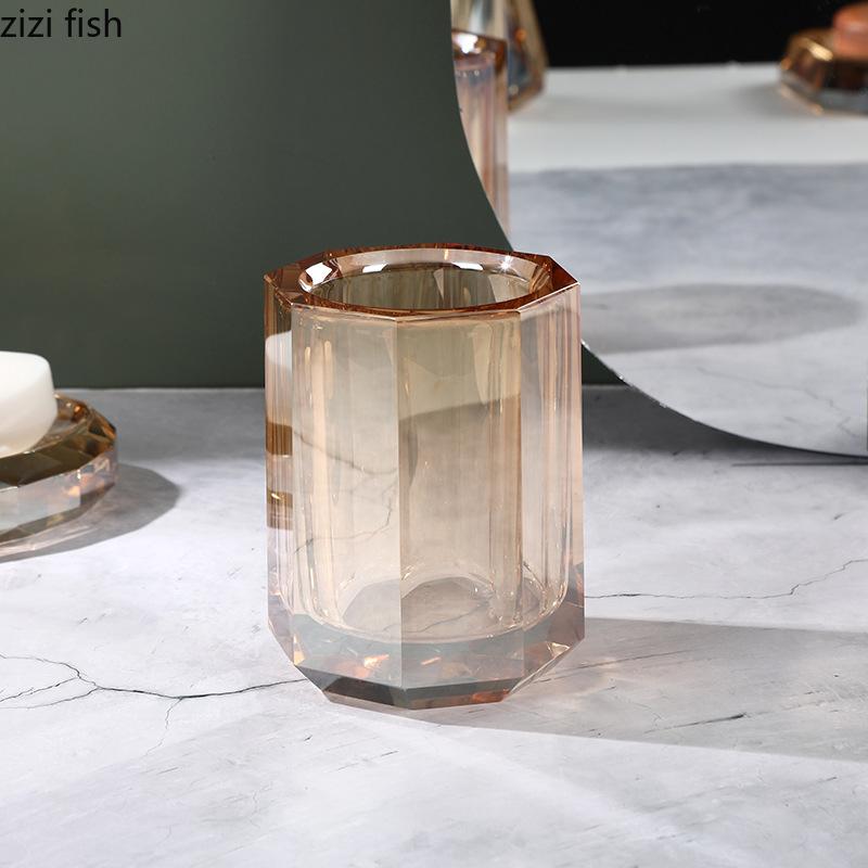 Kristall-Wattestäbchen-Gefäß Glas-Aufbewahrungsgläser Wattestäbchen-Box Aufbewahrungsbox Lebensmittelbehälter Bonbonglas Aufbewahrungen Flasche Dekorationsgläser