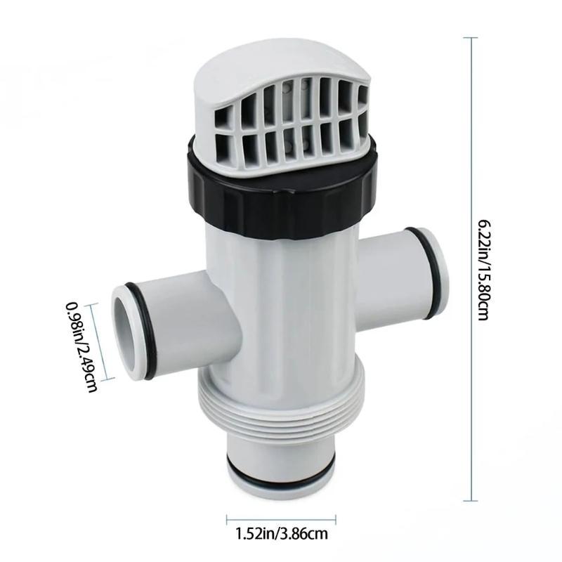 Ensemble de vannes pour tuyau fendu pour pompes de piscine hors sol 2 adaptateurs inclus Construction solide en plastique Prévention des fuites