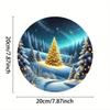 Outdoor Metal Wall Art Decor Christmas Snowflake Tree Round Metal Sign Wrought Iron Hanging Ornament For Garden Porch
