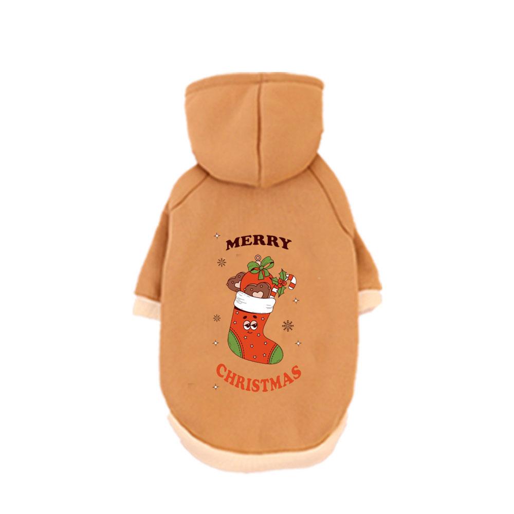 Christmas Pet Hoodie Winter Autumn Cat & Dog Christmas Print Pattern Hooded Hoodie, Festive Style Party Outfits