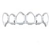 Eco-friendly Copper Hollow Teeth Grillz Top Bottom Set Glossy Finish Teeth Jewelry  Rapper