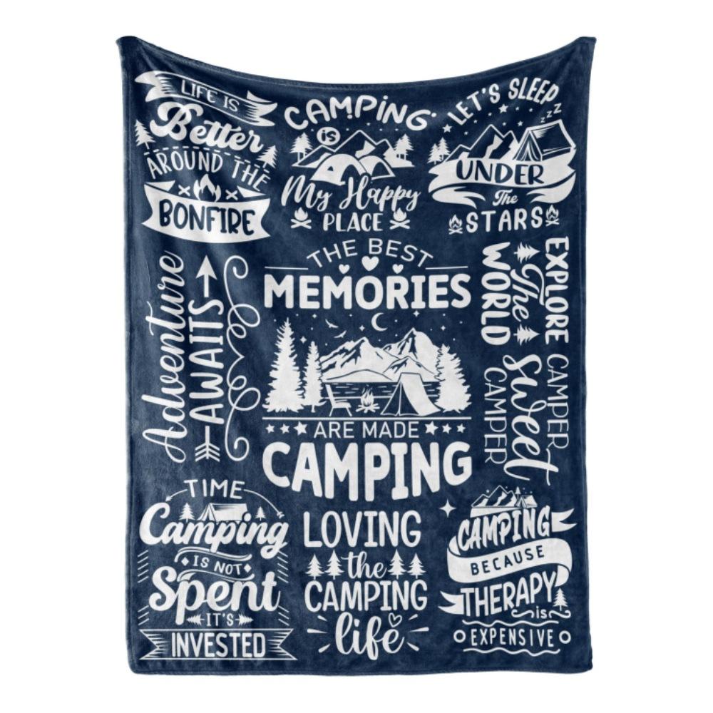 Camping Series Green Tree Printed Blanket Men'S And Women'S Four Seasons Available Soft Blanket Flannel Blanket