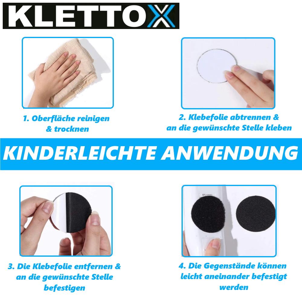 KLETTOX Velcro Pads Velcro Fastener Velcro Tape Velcro Dots Self-adhesive Round 6 Pieces