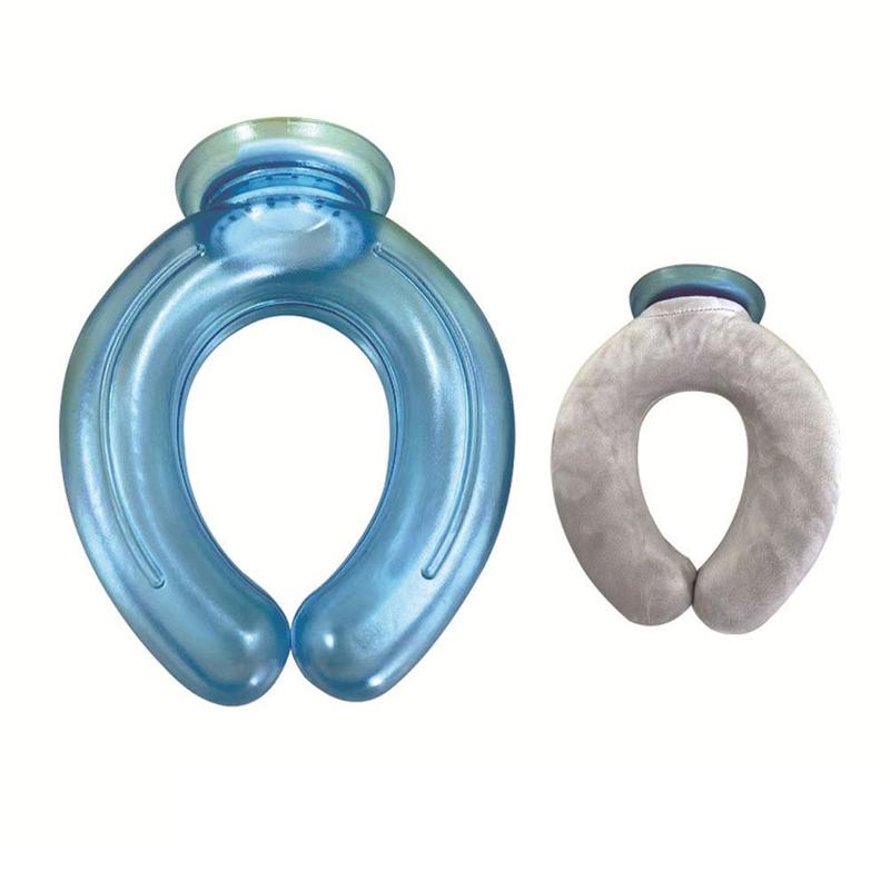 U-Shaped Fit Neck Protection Hot Water Bottle Cold Compress Neck Type PVC Cold Water Bag Knitted Fabric Cover Outdoor Sports