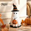 Fall Farmhouse Decor Halloween Ghost Ornament, Cute Tabletop Sculpture, Durable Resin Rustic Decorations Table for Home Party Festive Shelf