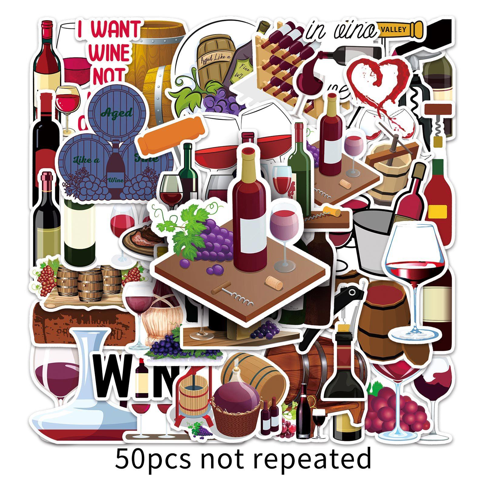 

50 Серия Красное вино Персонализированный Креативный Гука Водонепроницаемый Декоративный Чемодан Чехол для Мобильного Телефона Скейтборд Наклейки для Водного Стакана