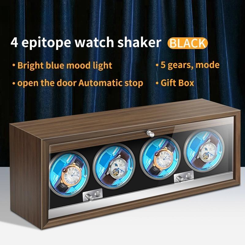 High-End 1 2 3 4 Slot 5-speed Automatic Watches Box Adjustable Watch Cabinet Clock Storage Box Luxury Wood Watch Winder