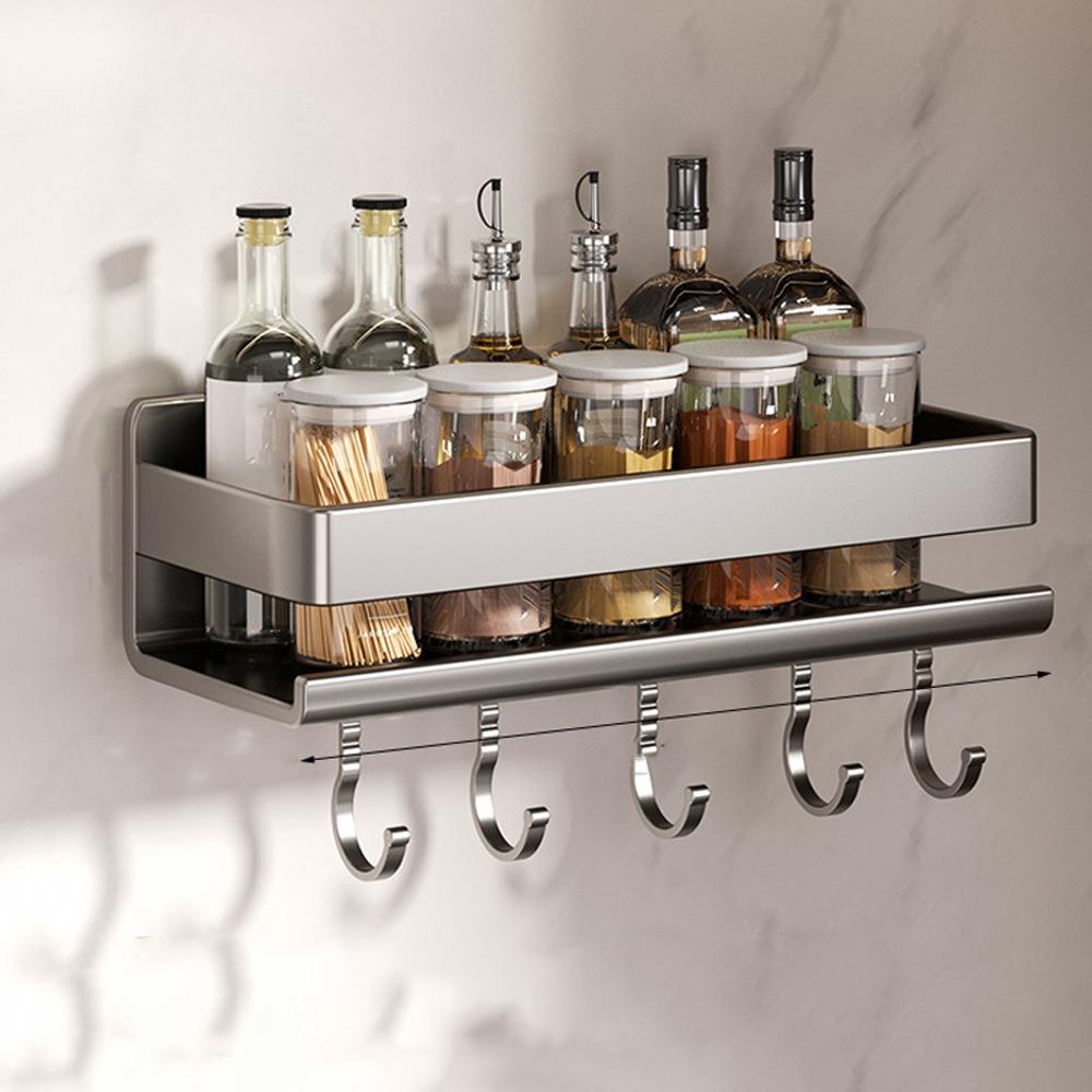Wall Mounted Kitchen Storage Rack Moisture Resistant Wall Rack Spice Rack  Shower Wall