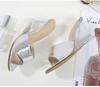Dames Zomer Nieuwe Sexy Kristal Transparante Hoge Hakken Glas Strass Helling Hak Lakleer Slippers 1098 Serie 6cm LFD