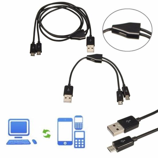 USB 2 Stecker USB 2 Stecker auf Micro 1 auf 2 Y-Splitter