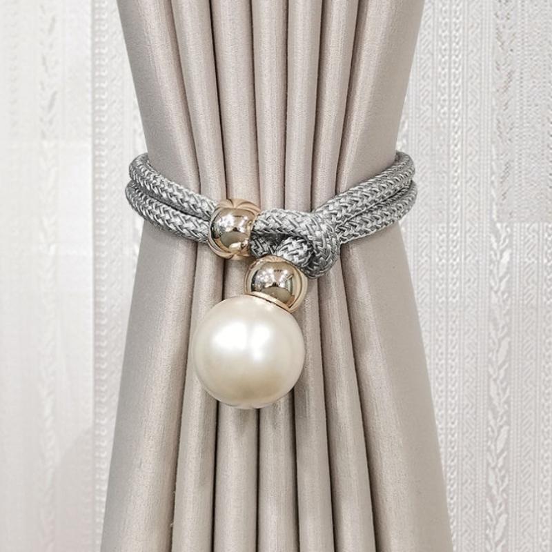 

Французские подхваты для штор с декором из искусственного жемчуга, удобные подхваты для декоративных штор 1 pc