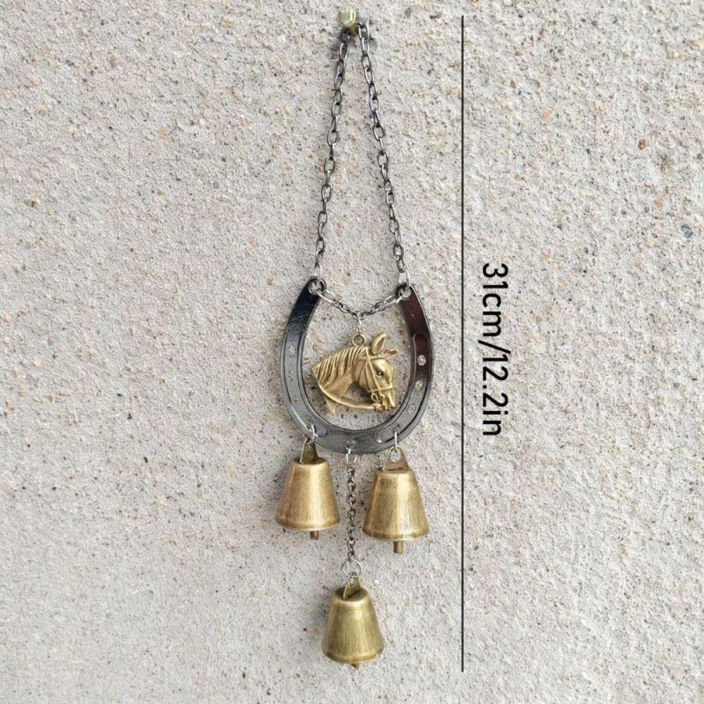 Wisiorek z kopyta szczęśliwego konia Vintage Dekoracyjny Ozdoba do zawieszenia na dziedzińcu Dzwonek wietrzny do zawieszenia Prezent