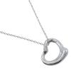 TIFFANY&Co. Open Heart Necklace 2P Diamond Elsa Peretti Silver925/diamond Heart 3.3g Women Used