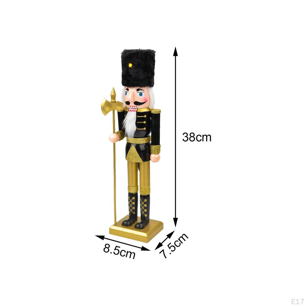 Christmas Nutcracker Hand Painted Doll Wooden King Solider Figurine for Display Party