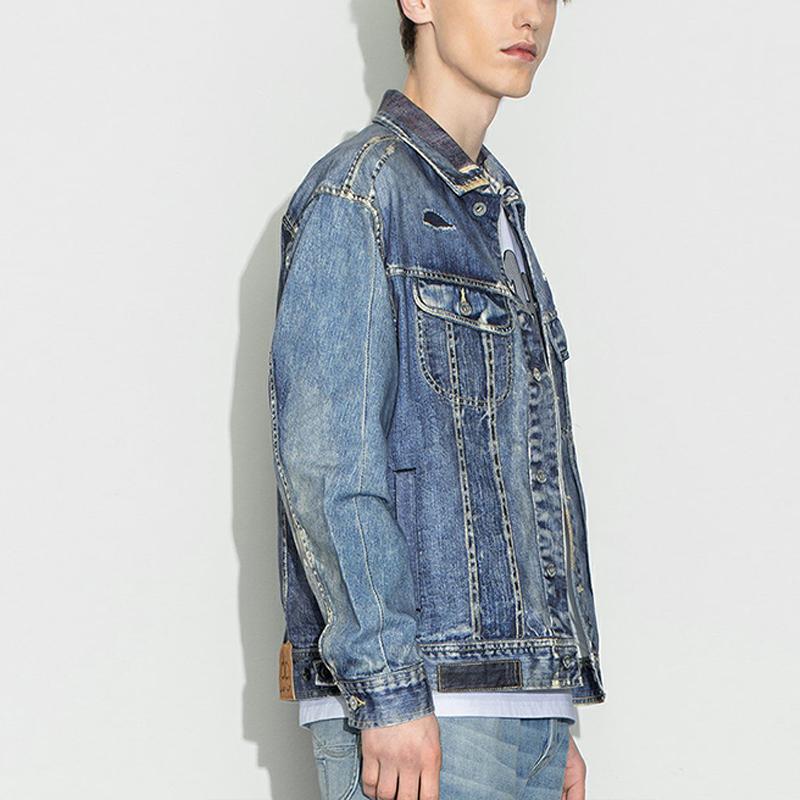 Lee Washed Single Button Loose Denim Jacket Men jackets Light-Blue LMT001517100274-A00581