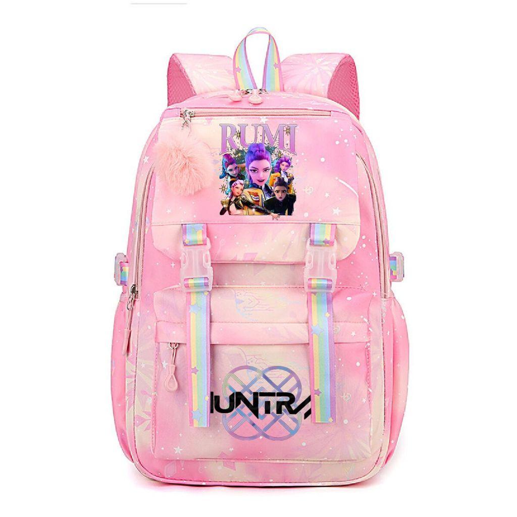 Kids Girls Kpop Rumi Mira Zoey Super Star Singers Printed Backpack Student School Bag